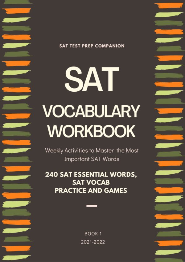 Important SAT words practice workbook front cover