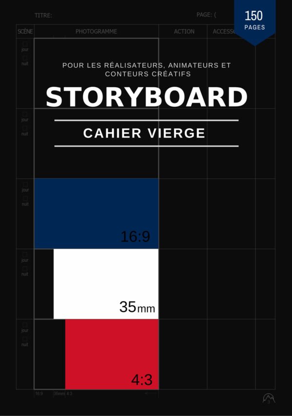 Carnet vierge de storyboard couverture du livre