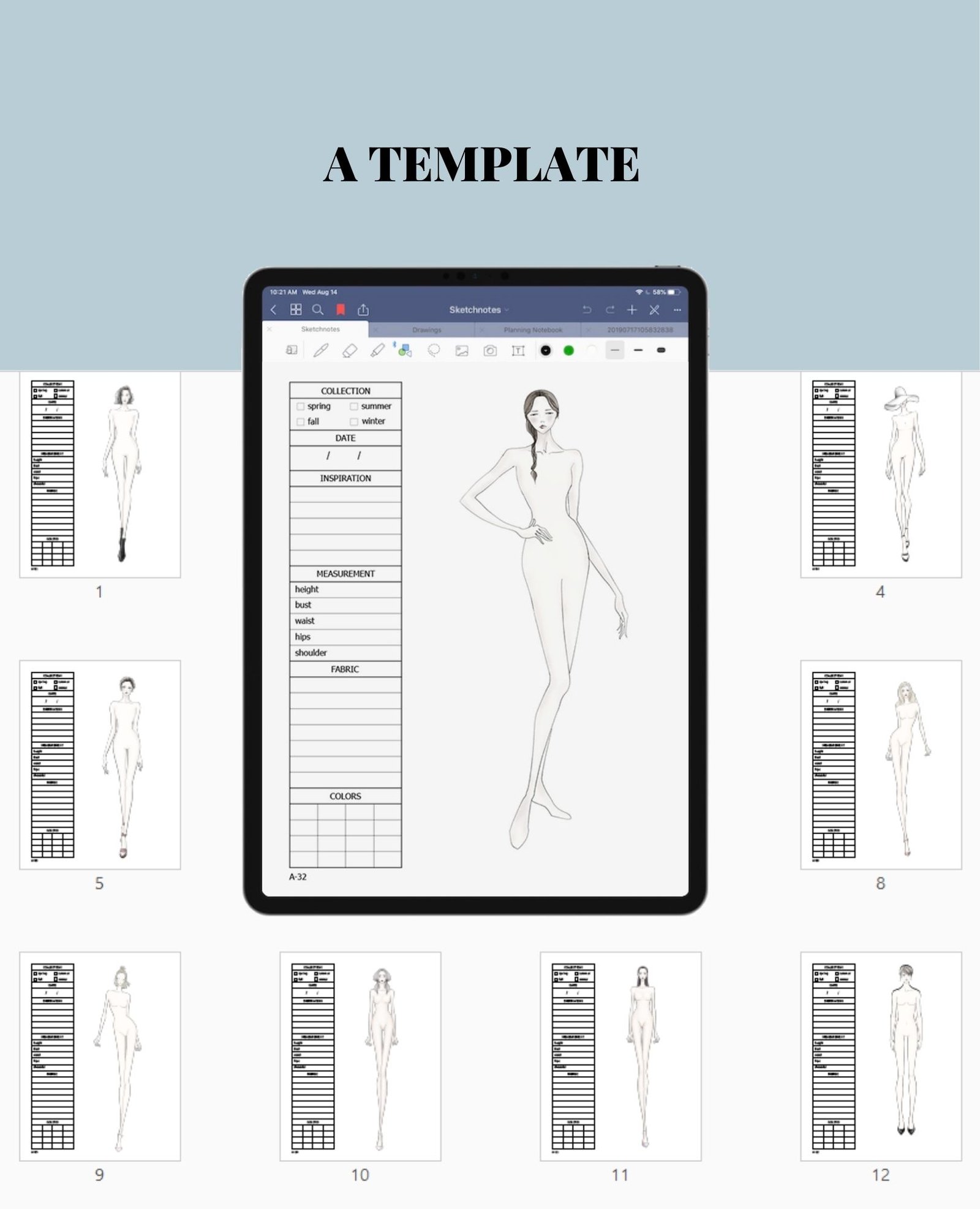 Fashion Figure Croquis Template A Fashion Figure Croquis Template A